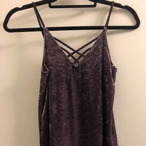 Purple velvet lacy top